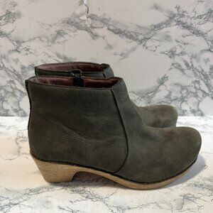 Dansko Women 41 US 10-10.5 Maria Boot Green Nubuck Leather Comfort Heel Shoe